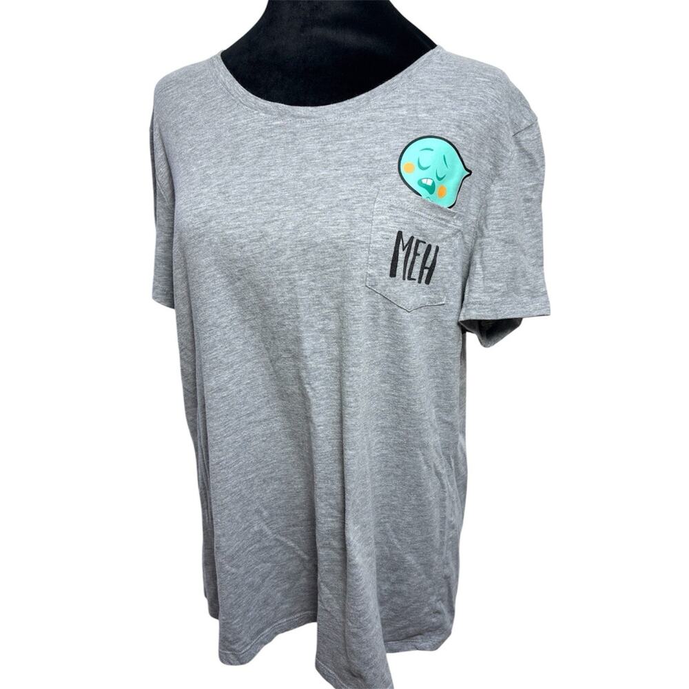 Disney Pixar Soul 22 Meh Pocket Tee BoxLunch Exclusive‎ Women 2X Gray Graphic